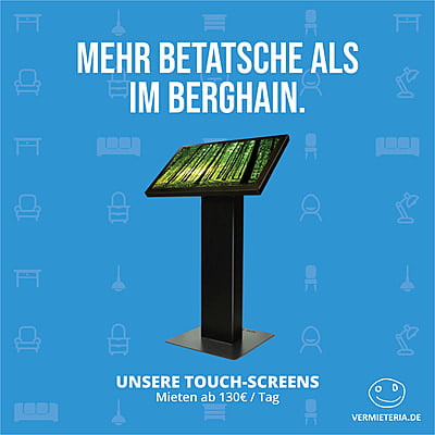 Touchscreen-Monitor mieten Berlin | Touch-Screen-Displays Vermietung | Touch-Bildschirm interaktiv Touchscreen-Monitor mieten Berlin | Touch-Screen-Displays Vermietung | Touch-Bildschirm interaktiv